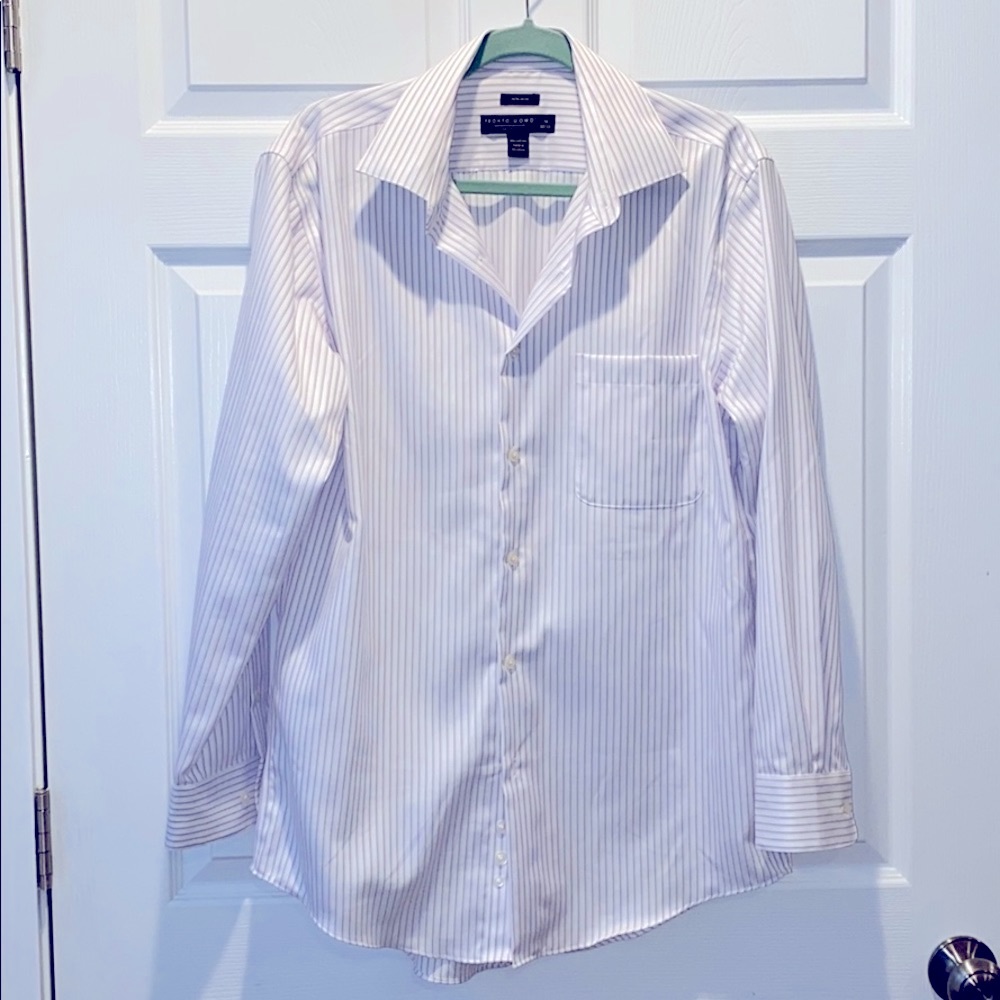 Pronto Uomo Men’s Purple Button-down striped shirt
